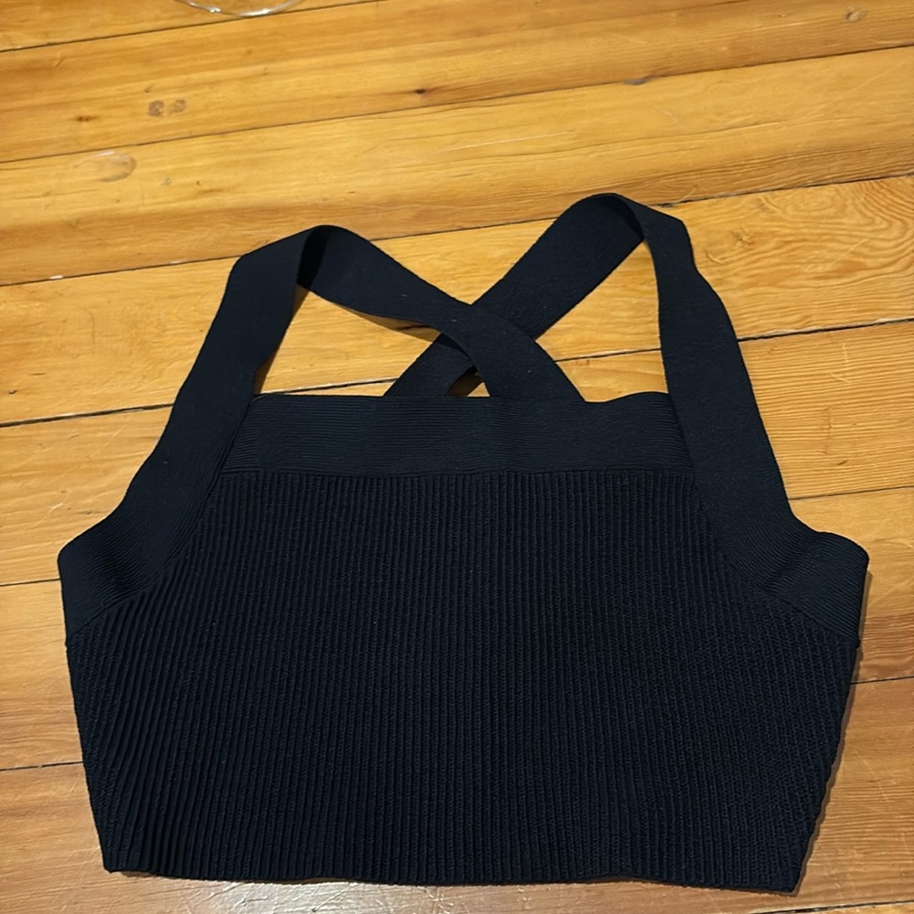 Aritzia Babaton Sculpt Knit Tank Top Black Size Small.